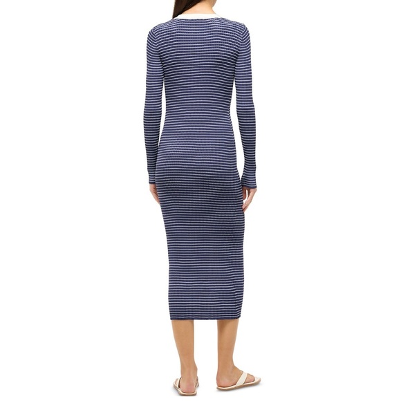 STAUD 🤍 Shoko Striped Ribbed Sweater Dress - Picture 4 of 8